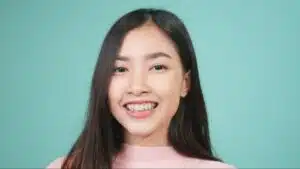 Clear retainer used after braces treatment